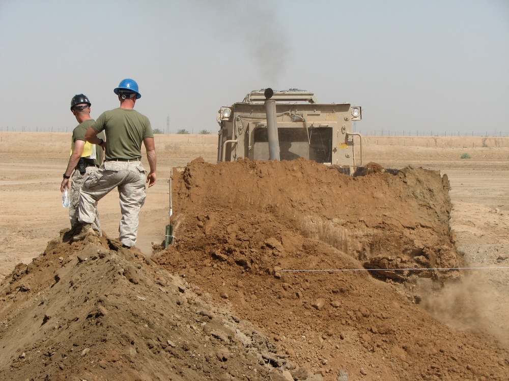 Marines use heavy equipment