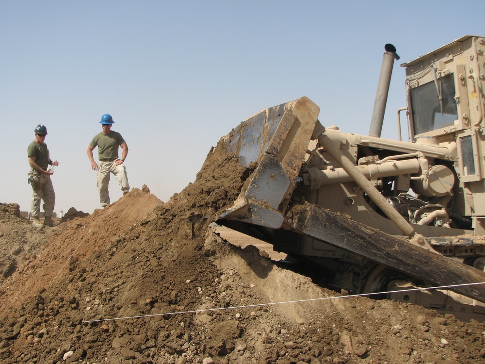 Marines use heavy equipment