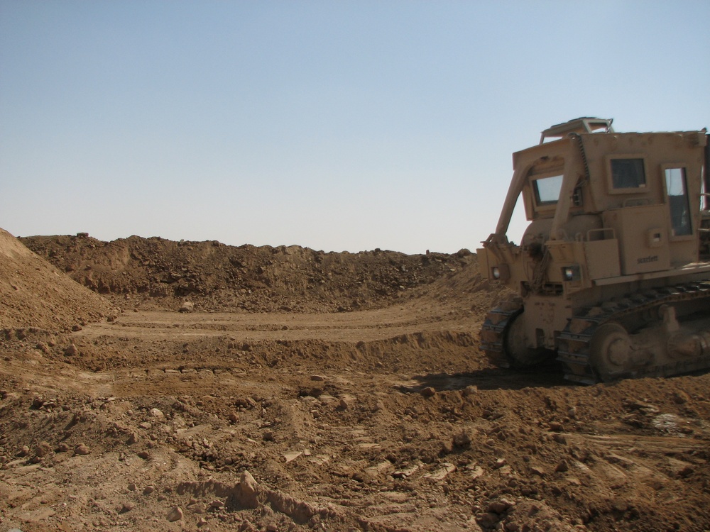 Marines use heavy equipment