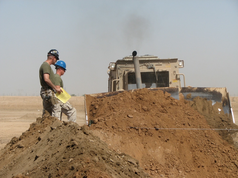 Marines use heavy equipment