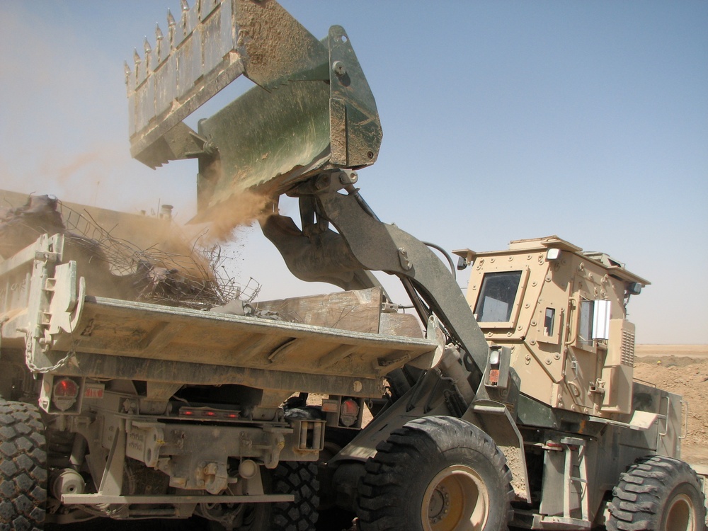 Marines use heavy equipment