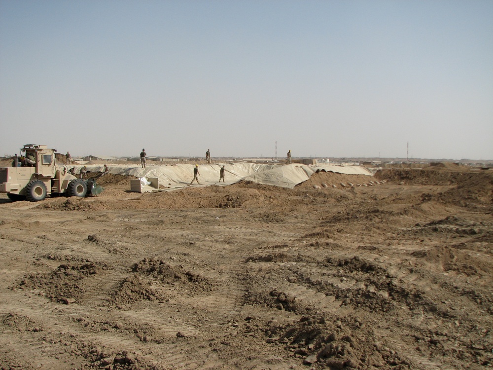 Marines construct fuel berm