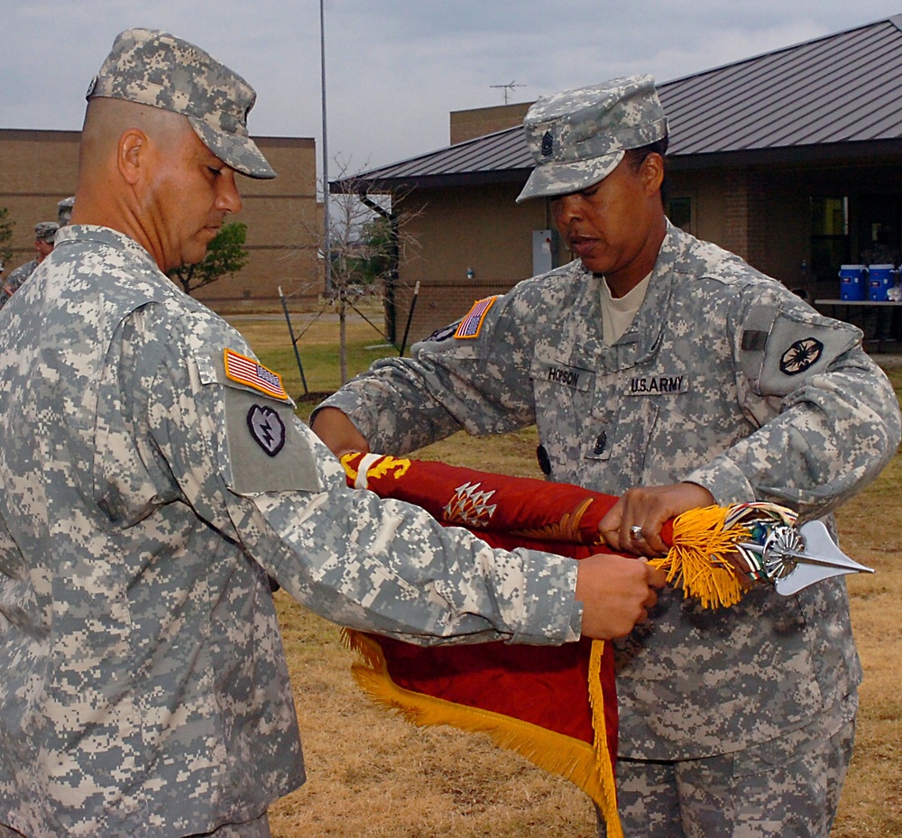 &quot;Trained, Prepared, and Ready&quot; - 180th Transportation Battalion cases its colors