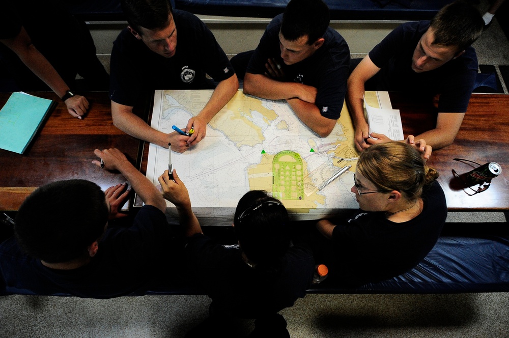 Nautical Chart Training Aboard CGC Eagle