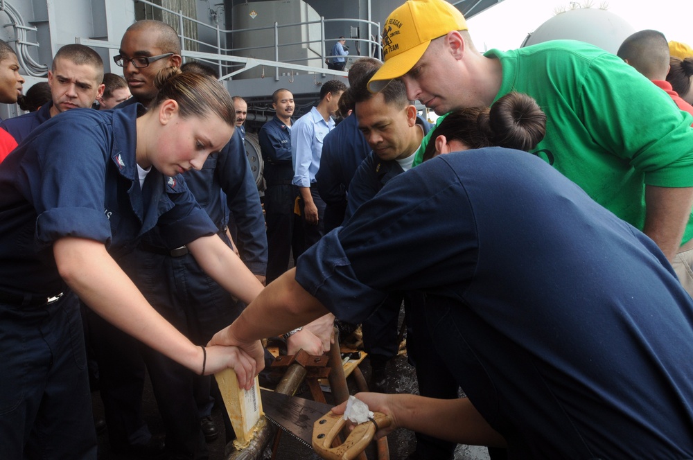 USS Ronald Reagan conducts repair locker training