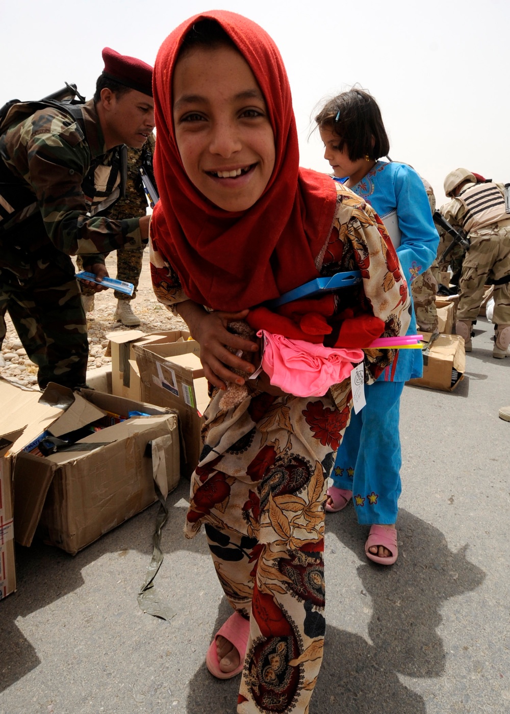 Iraqi children receive toys and school supplies