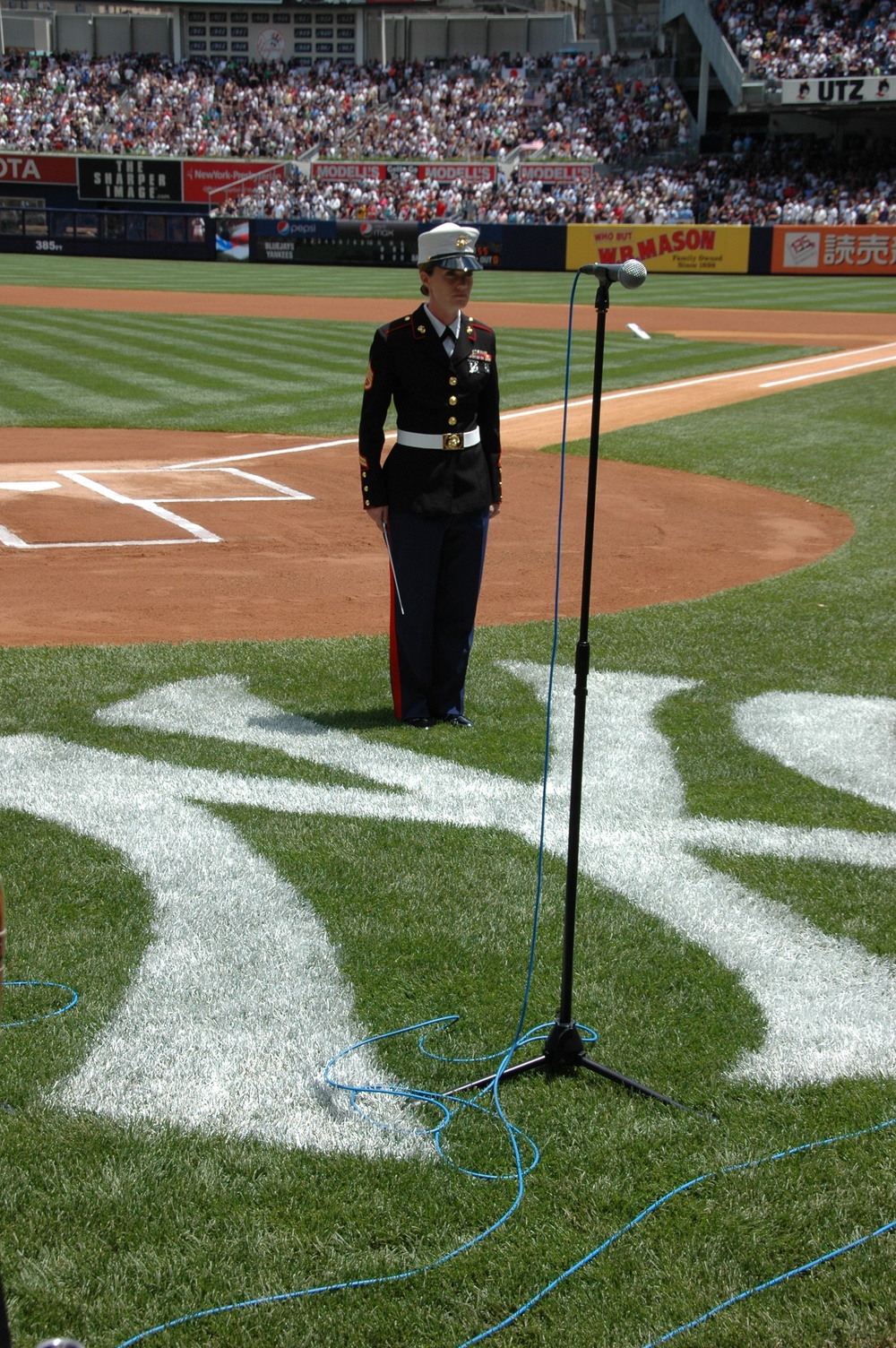 Marine Corps Band Plays at Yankee Stadium