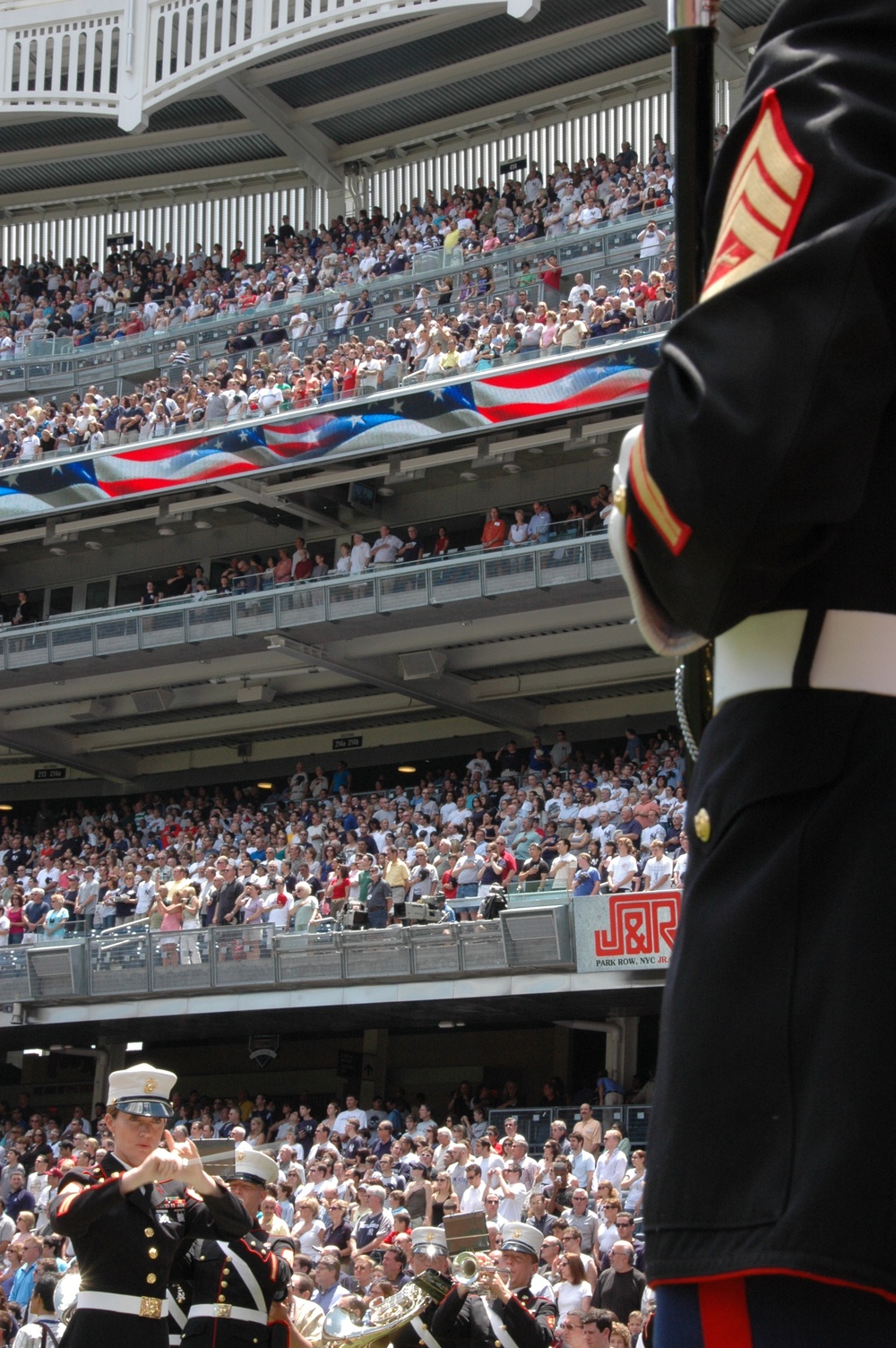 Marine Corps band plays at Yankee Stadium