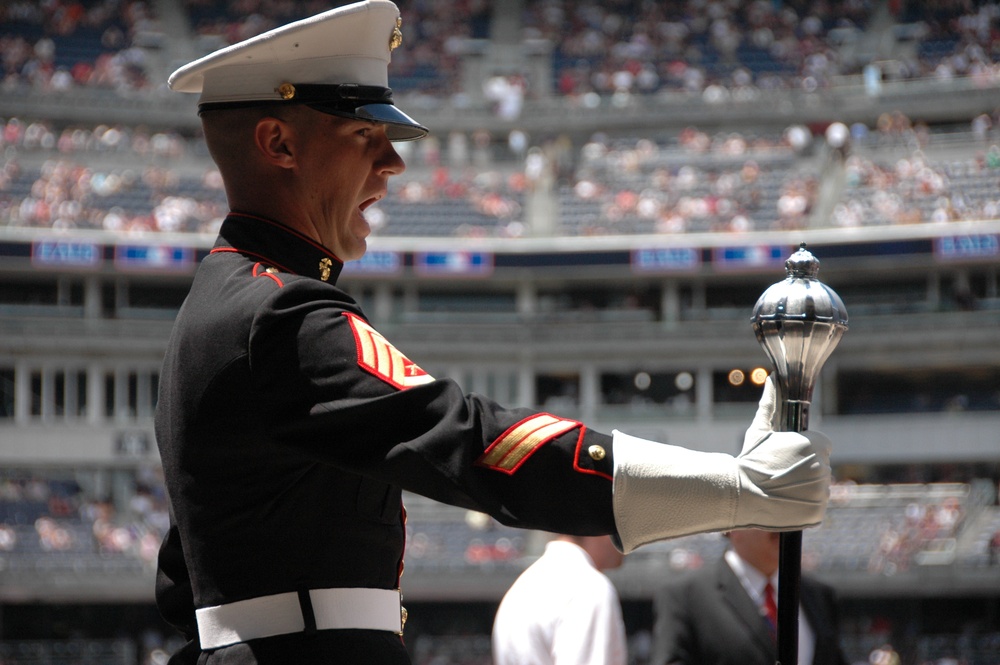 Marine Corps Band Plays at Yankee Stadium