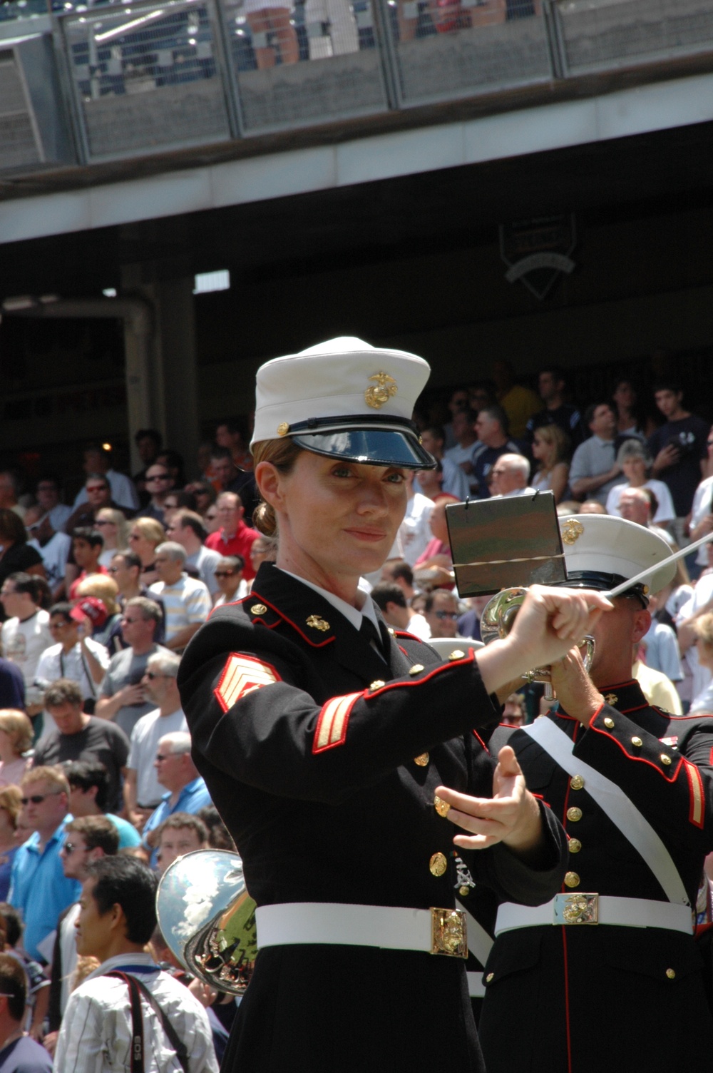 Marine Corps Band Plays at Yankee Stadium