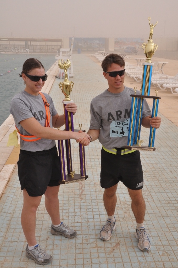 Q-West Soldiers compete in triathlon