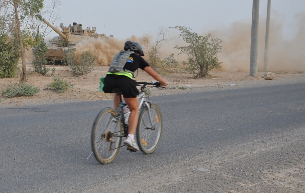 Q-West Soldiers compete in triathlon