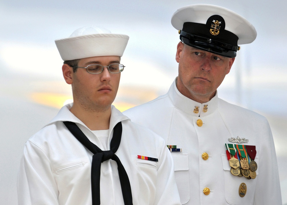 Change of command ceremony at National Museum of Naval Aviation at Naval Air Station Pensacola