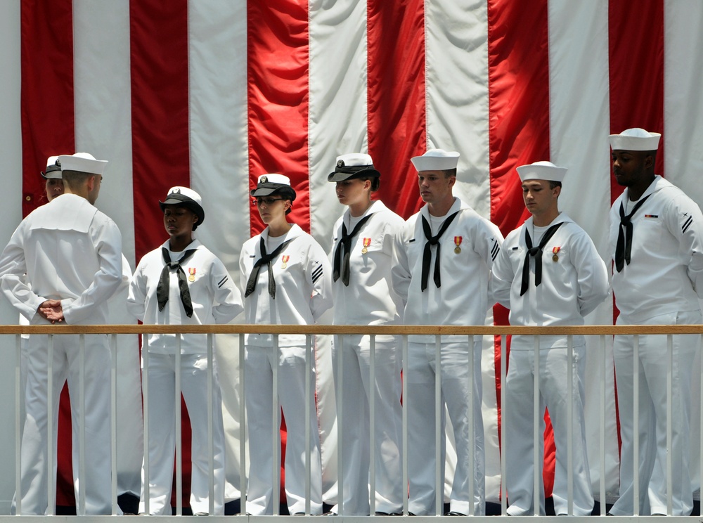 Change of command ceremony at National Museum of Naval Aviation at Naval Air Station Pensacola