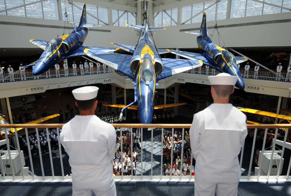 Change of command ceremony at National Museum of Naval Aviation at Naval Air Station Pensacola