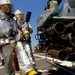 Sailors aboard USS Cleveland flight deck