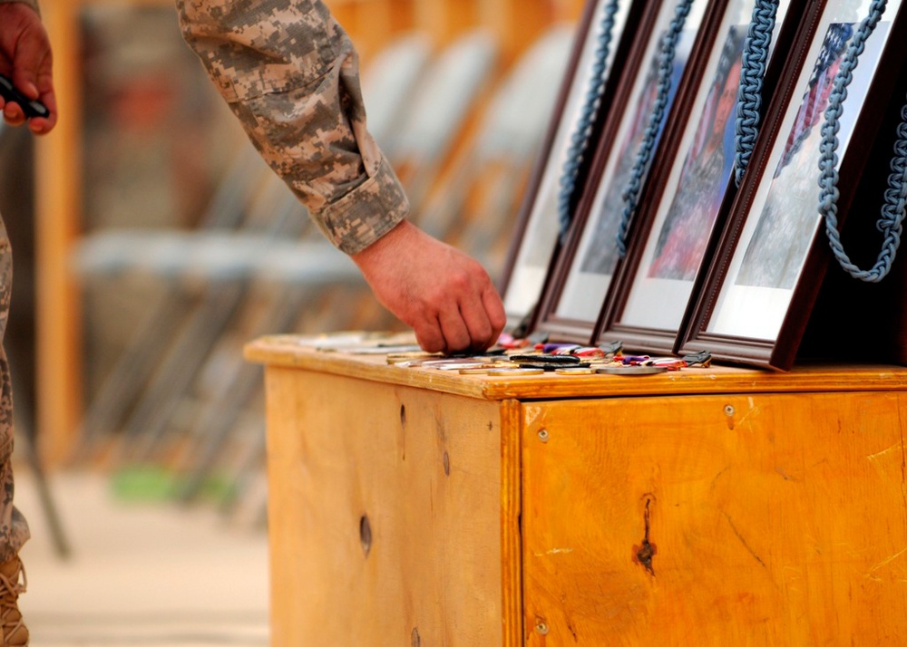 Four 120th Combined Arms Battalion Soldiers honored for their service