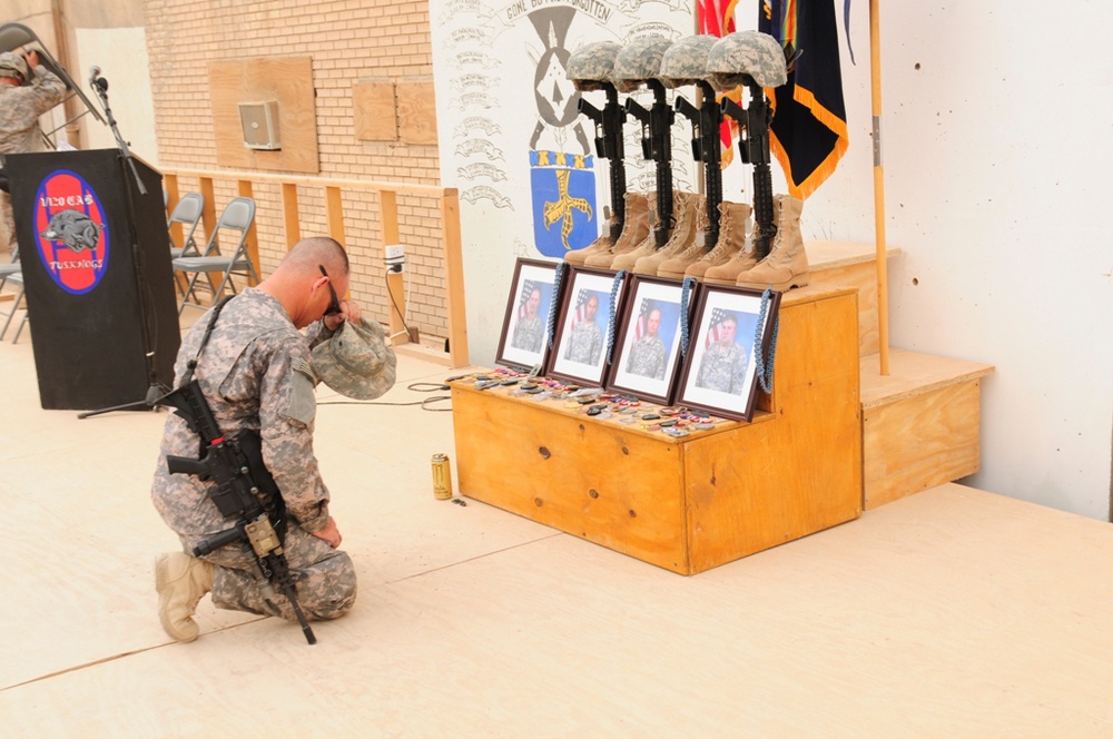 Four 120th Combined Arms Battalion Soldiers honored for their service