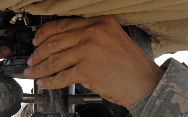 Counter Rocket, Artillery and Mortar Soldiers scan the Basra skies