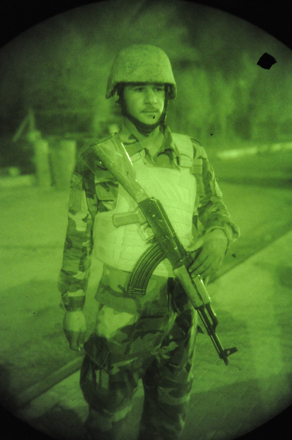 U.S. Soldiers stay in Background