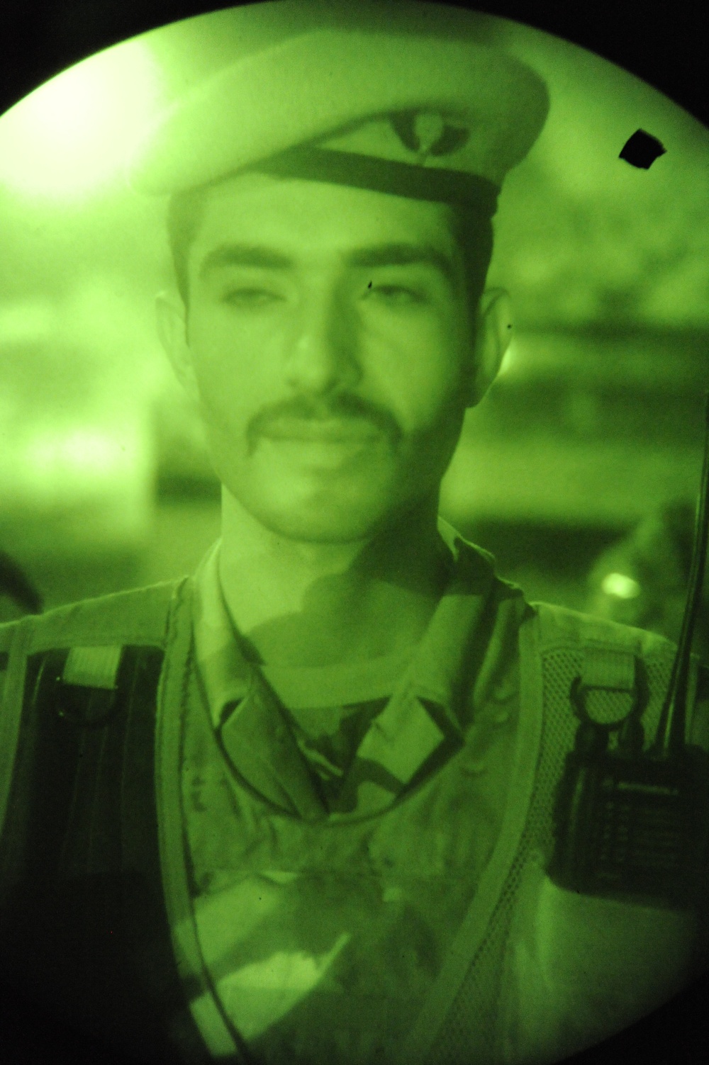 U.S. Soldiers stay in Background