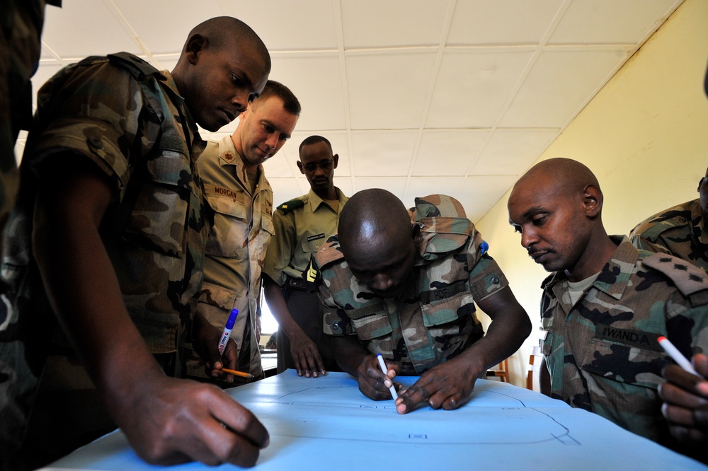 Rwanda defense forces soldiers prepare for deployment to sudan.