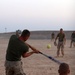 Marines play softball during break in exercise