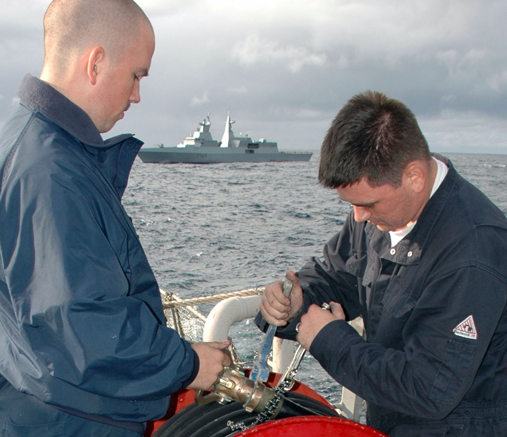 USS Arleigh Burke maneuvering drills