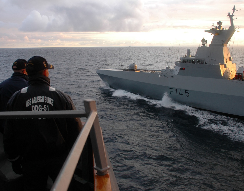 USS Arleigh Burke maneuvering drills