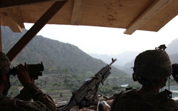 Combat Post Pirtle King maintains overwatch