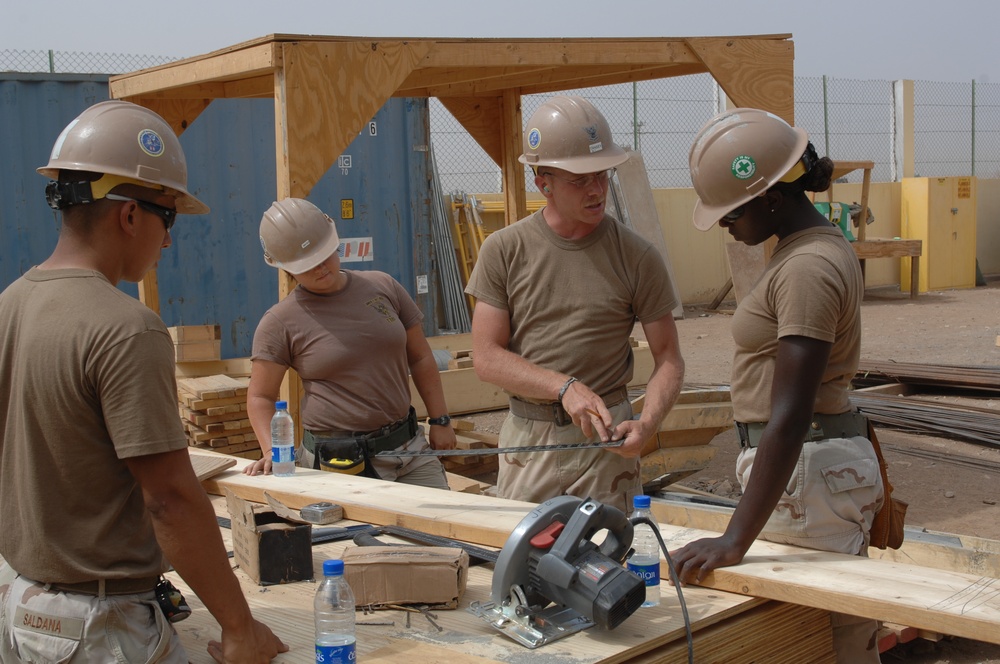 Seabees From Camp Lemonier Build Cantina for Douda Primary School