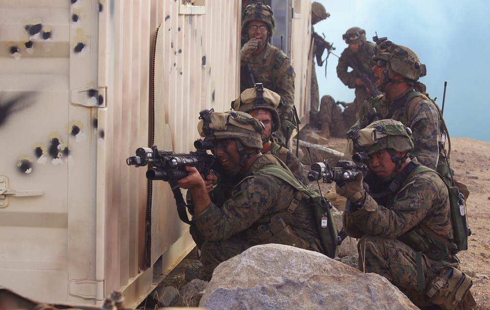 Coalition forces train for urban operations