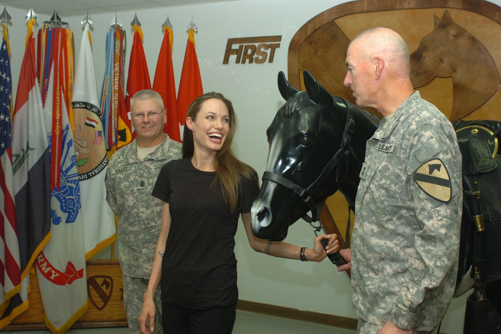 Angelina Jolie Visits 1st Cavalry, Multi-National Division - Baghdad