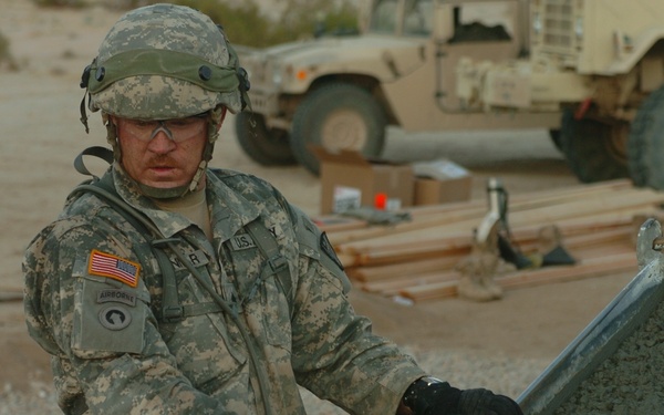 Combat Engineers Build New Helipad at National Training Center