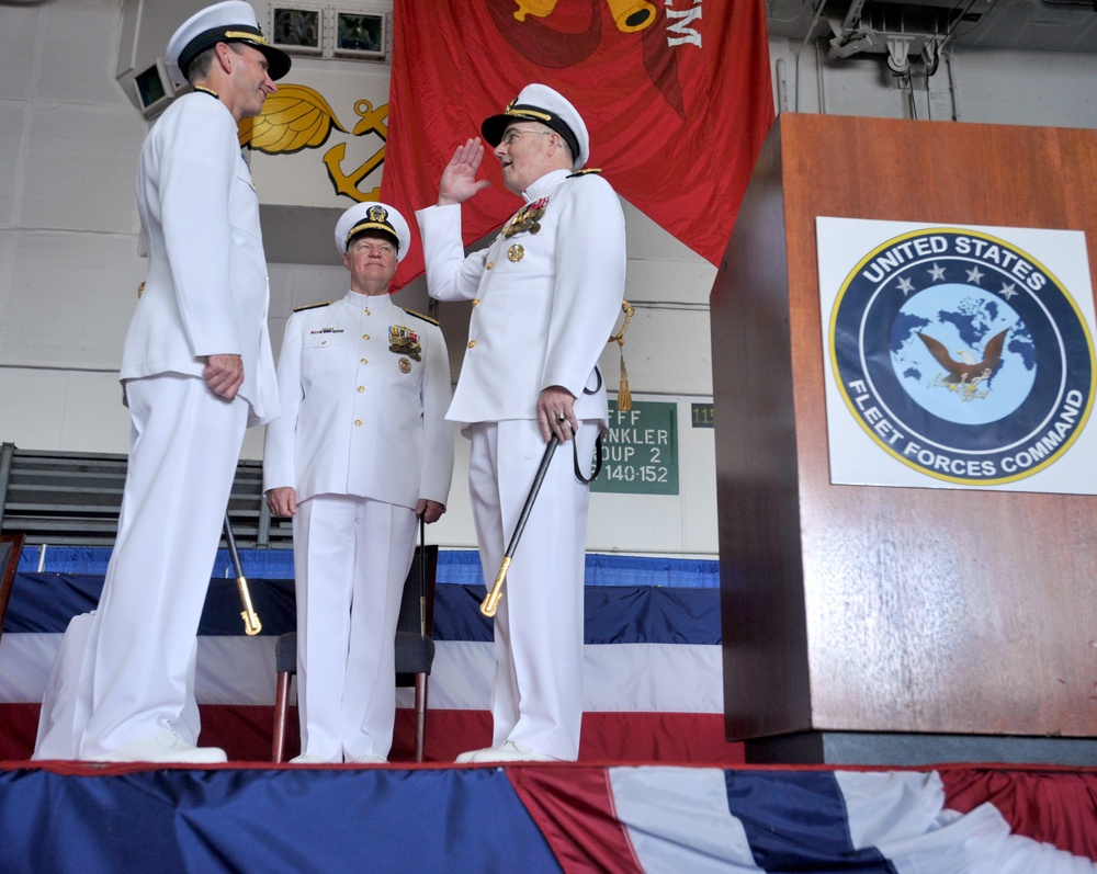 Adm. John C. Harvey assumes command of U.S. Fleet Forces.