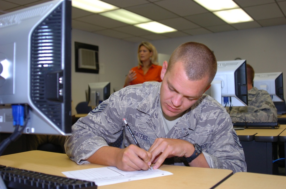 Airman takes test