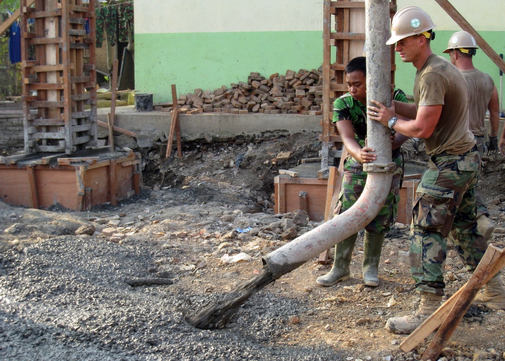 Seabees build school in indonesia