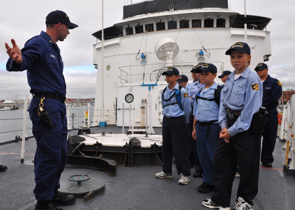 U.S. Navy League Sea Cadets Tour Coast Guard Cutter Boutwell