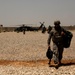 Helicopters operate at Forward Operating Base Warhorse