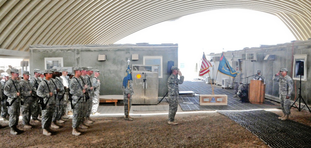 Headquarters and Headquarters Company, Special Troops Battalion, 2nd Brigade Combat Team, 4th Infantry Division conducts change of command