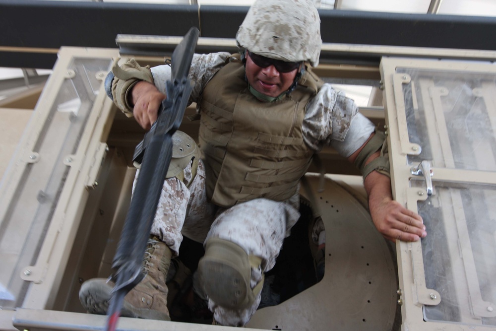 Combat Center tumbles with first MRAP trainer in U.S.
