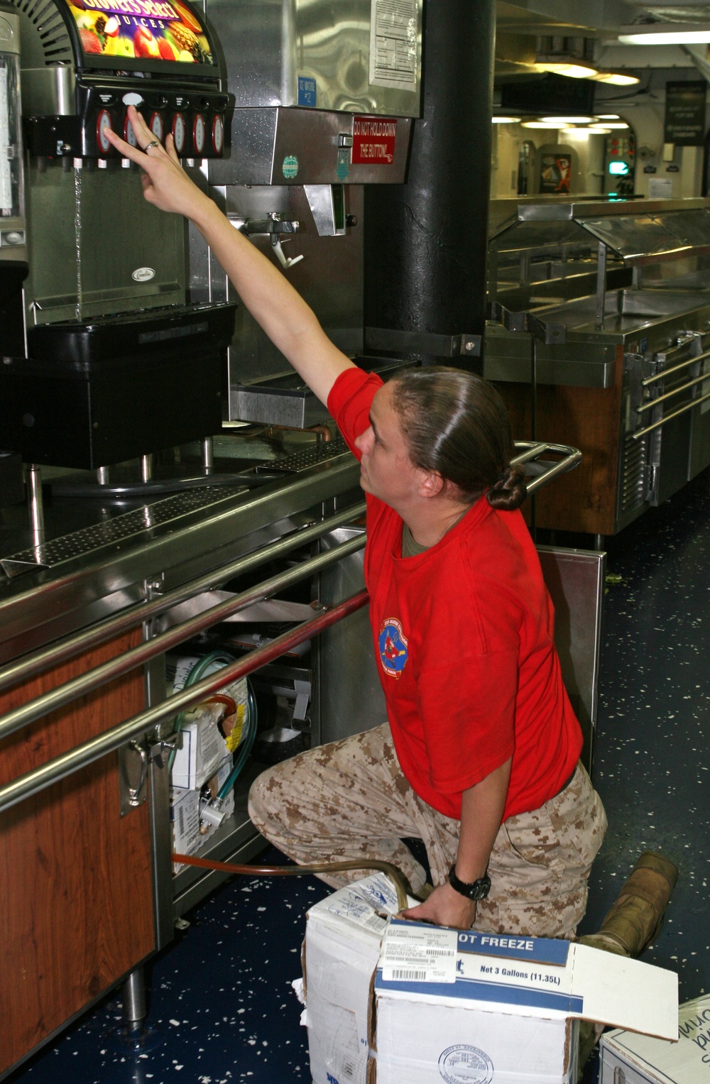 22nd MEU Marines work aboard USS Bataan