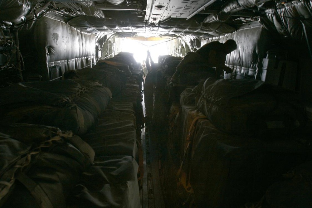 Taking off with supplies