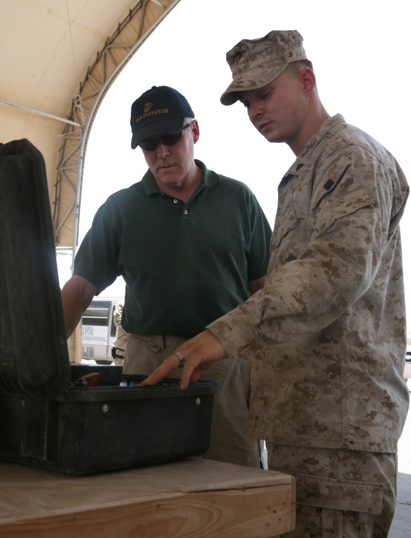 Secretary of the Navy visits Taqaddum-based service members