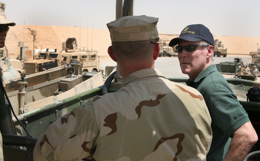 Secretary of the Navy Visits Taqaddum-based Service Members