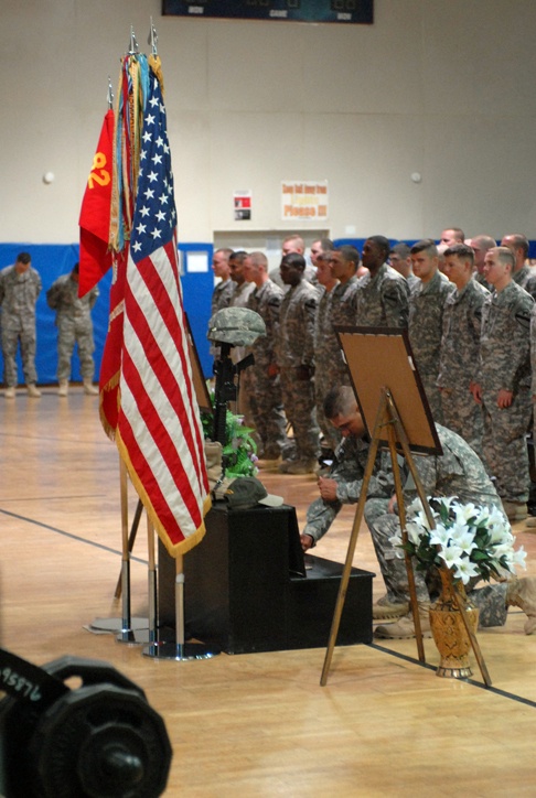 FOB Warrior holds memorial in honor of fallen Soldier