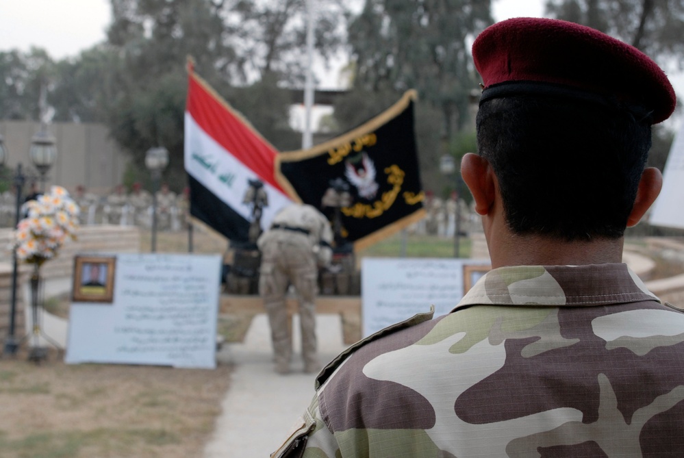 Iraqi soldiers' sacrifices honored with silence, a stillness heard throughout the brigade