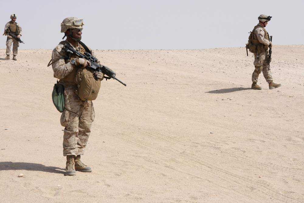 22nd MEU Lima Company dismounts in desert during sustainment training