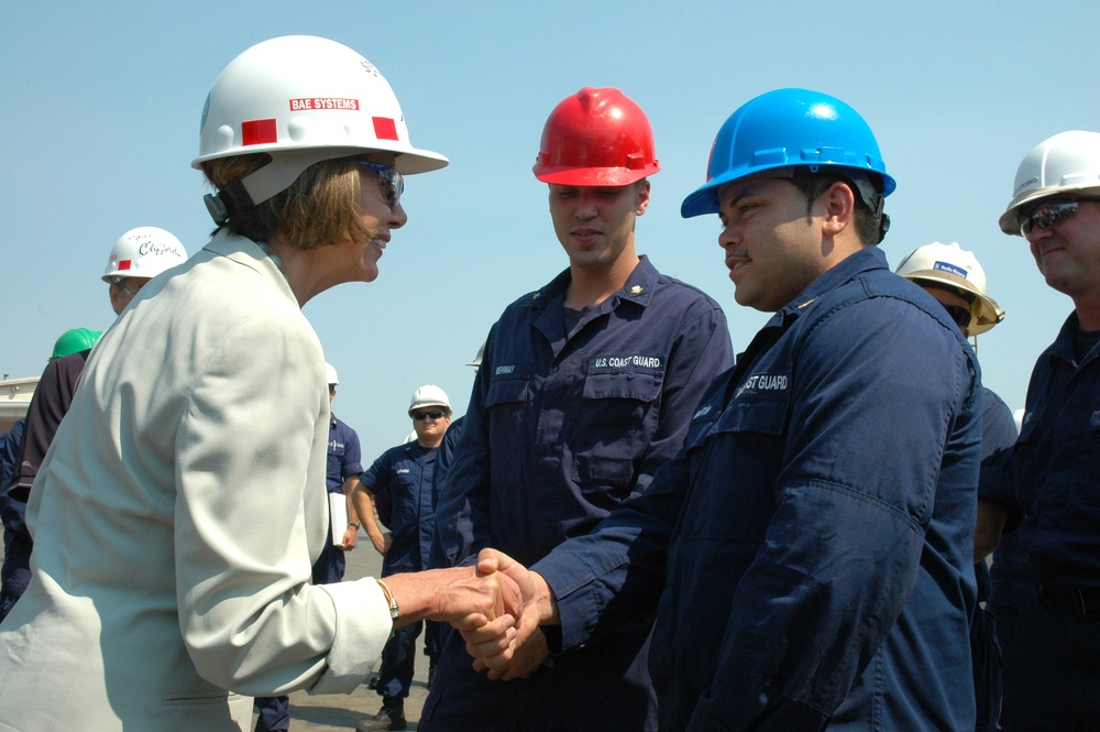 Speaker of the House Nancy Pelosi Visits Coast Guard Cutter Kukui