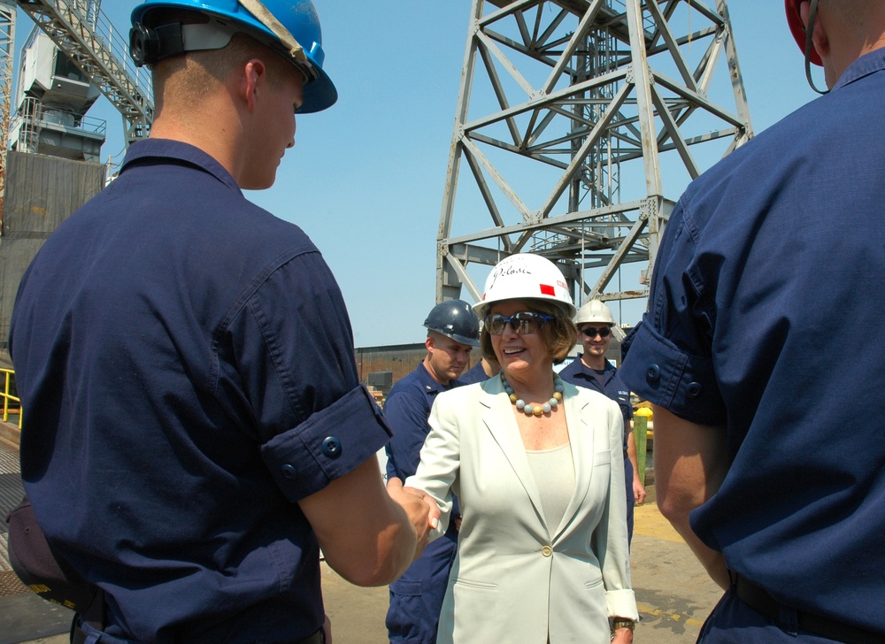 Speaker of the House Nancy Pelosi Visits Coast Guard Cutter Kukui